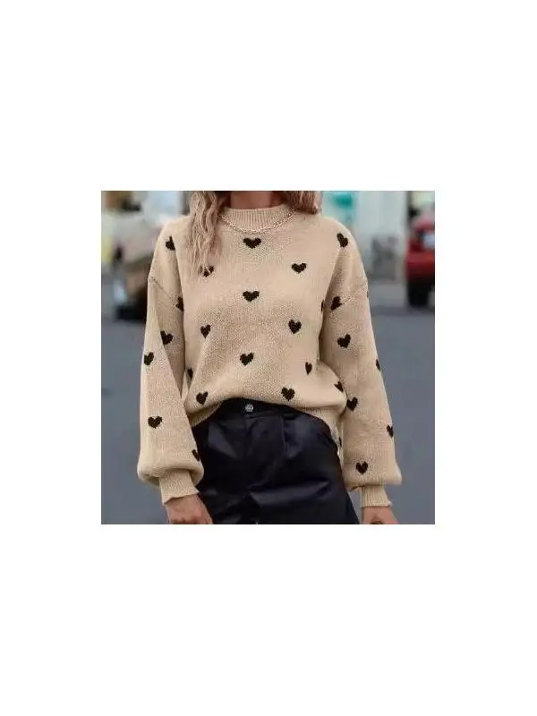 

Women's Long Sve round Ne Knitted Pullover Sweater Soft Warm European Sle Loose Fit Daily Wear Ultra Thin Coolmax Fiber