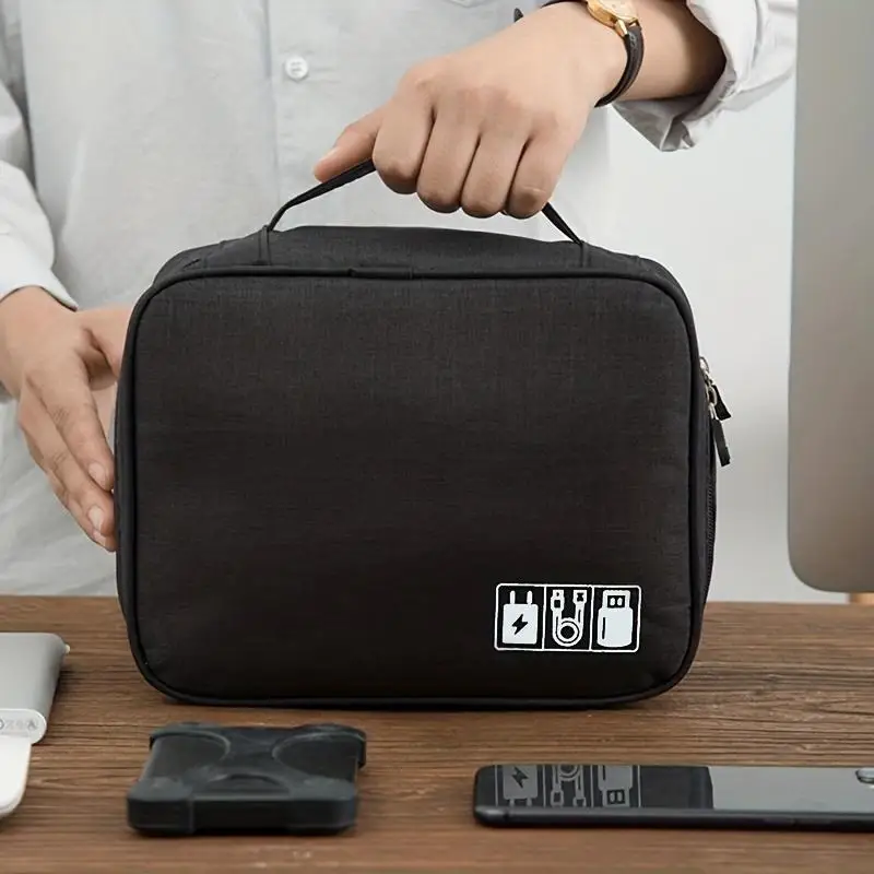 Waterproof Cable Storage Organizer Bag For USB Chargers And Electronic Accessories Portable Travel Cable Management Pouch