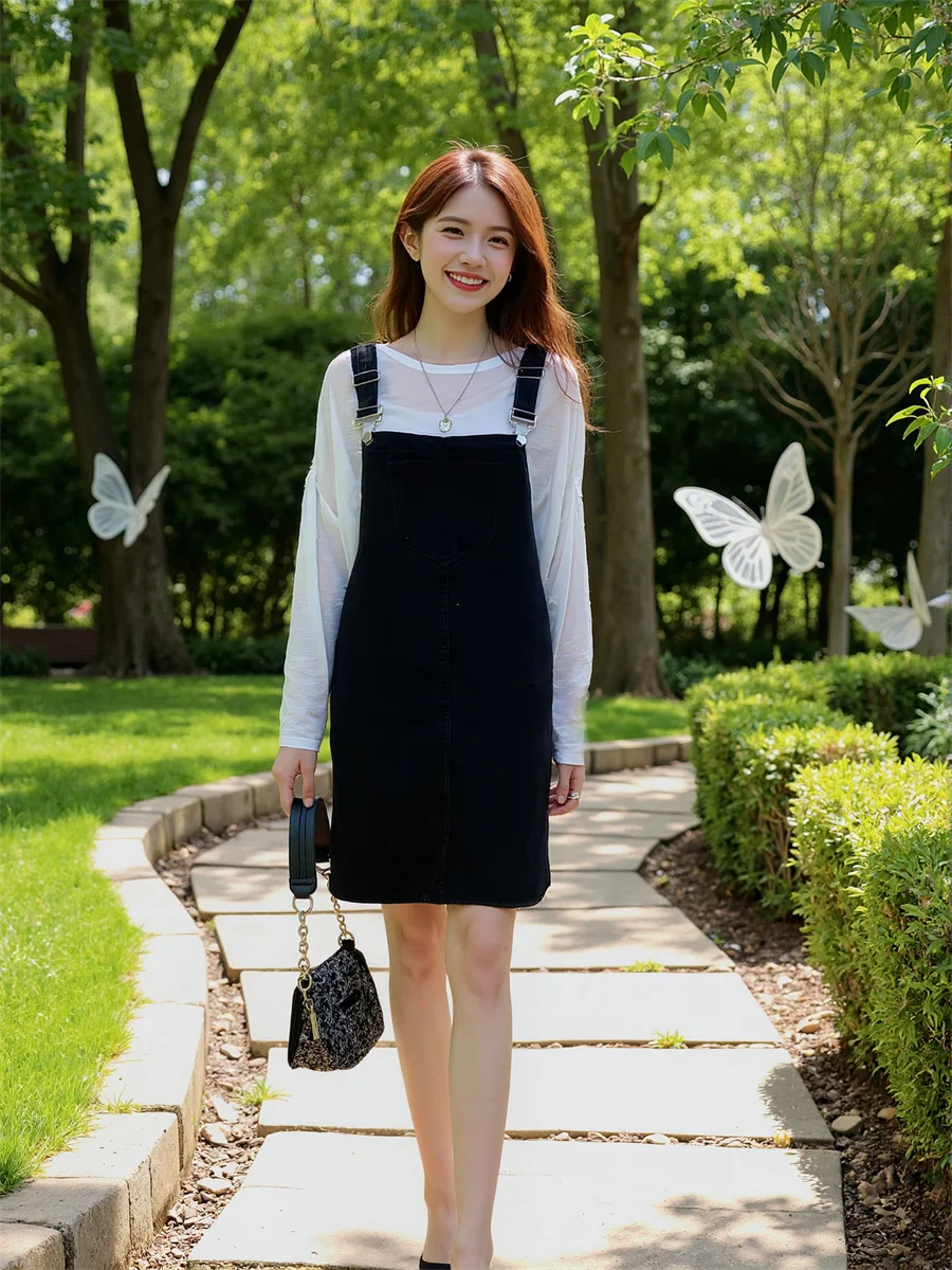 فساتين نسائية سوداء أنيقة للمكتب سيدة فوق الركبة مطوي متجمعة حافة منتفخة طيات الطبقات تكدرت تفاصيل فاخرة #3