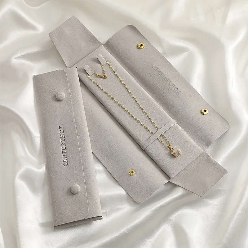 حقائب محمولة من المايكروفايبر لتنظيم المجوهرات ، حقيبة تخزين قلادة قلادة راقية ، حقيبة سوار ، صندوق مجوهرات قلادة للسفر