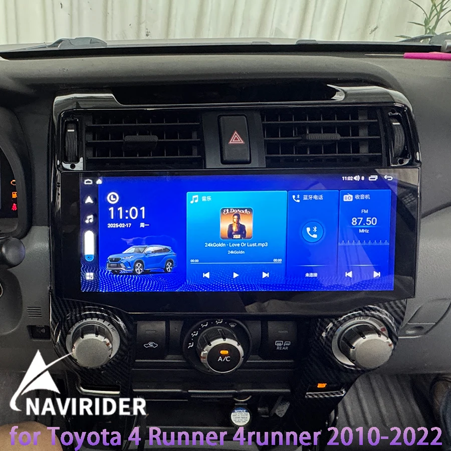 Navirider Android de 12,3 pulgadas para Toyota 4 Runner 4Runner 2010-2022 unidad principal de navegación GPS para coche reproductor Multimedia Radio de aire acondicionado 4G