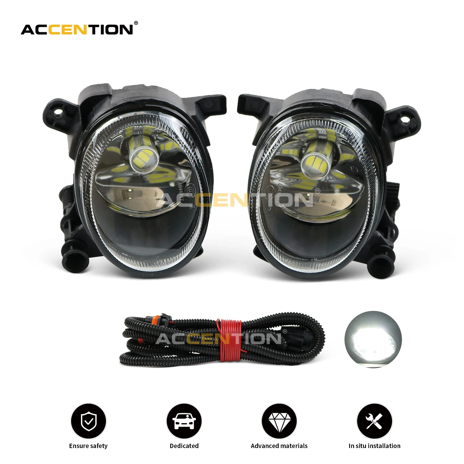 For Audi A1 A4 Wagen B8 A5 A6 C7 Q3 12-14 Passat CC 2009-2012 LED Fog light Fog Lamp Light Fog Light Wire