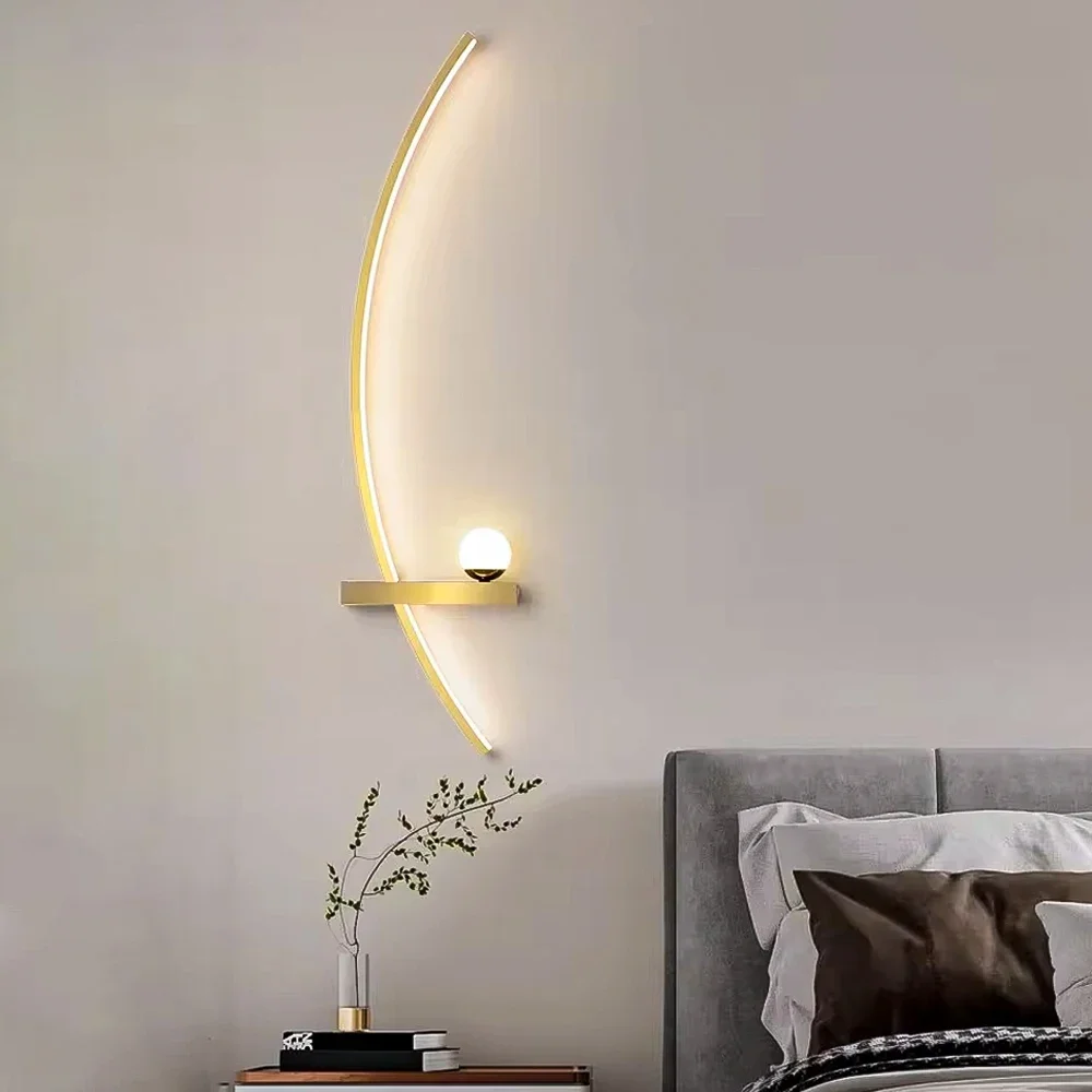 الحديثة وحدة إضاءة LED جداريّة مصابيح الحد الأدنى المشارب الجدار الشمعدان ديكور لغرفة النوم السرير غرفة المعيشة المنزلي إضاءة خلفية بريق