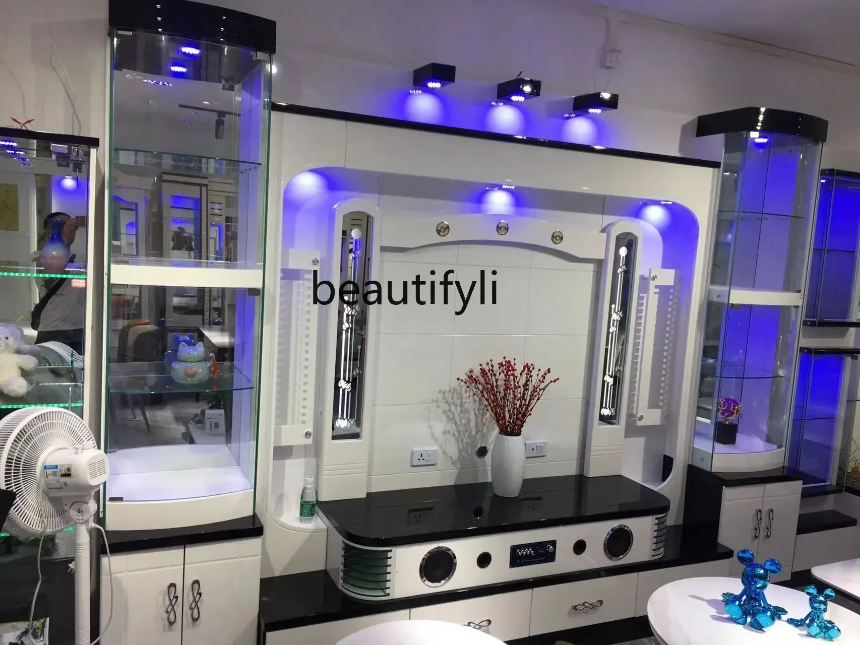 

YH55 Chinese plate simple and economical overall combination TV cabinet living room furniture hotel furniture