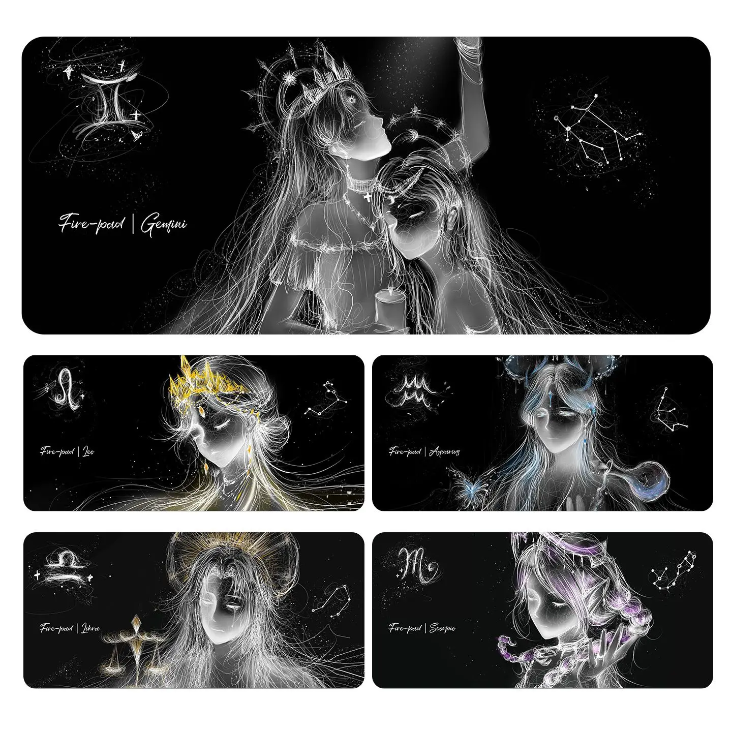 

Коврик для мыши с 12 созвездиями, большой игровой коврик для офисного компьютера, коврик для клавиатуры, игровой аниме-коврик для рабочего стола