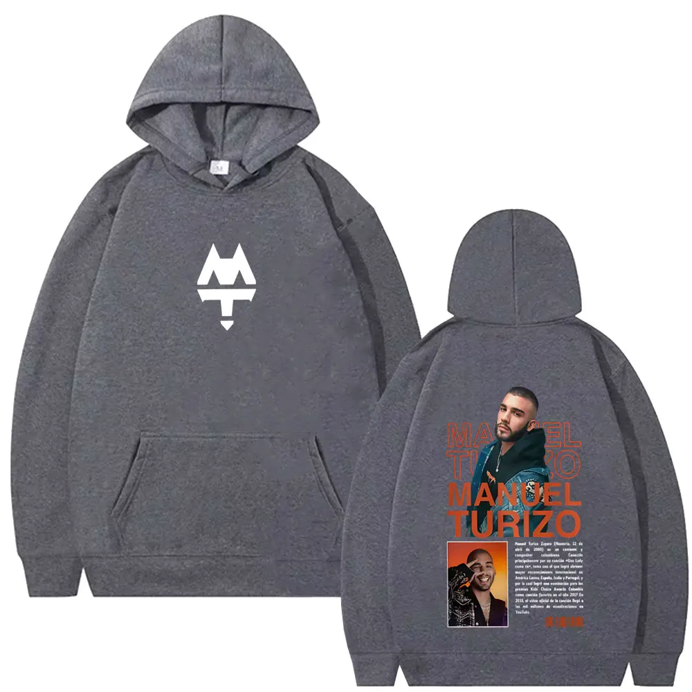 Rapper Manuel Turizo Graphic Hoodie Men Women Hip Hop Fashion Pop Music Pullover Hoodies Men's Vintage Casual Oversized Pullover