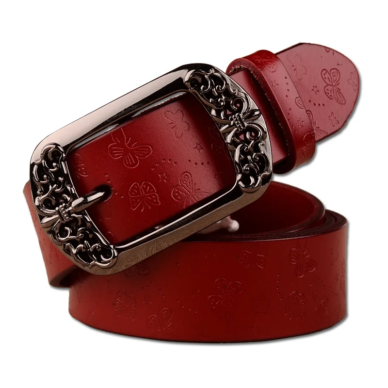 

Women's Retro Casual Decorative Genuine Leather Belt Women's Pin Buckle Cowhide Belt Decoration High Quality Luxury Women Belt