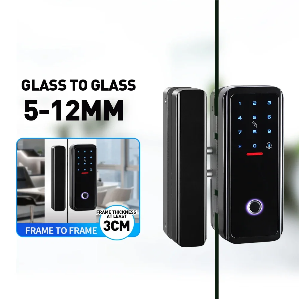 Smartek A9 Scheda RFID in alluminio Password Elettronica digitale biometrica Keyless TTlock Impronta digitale 12mm Porta in vetro Smart Lock