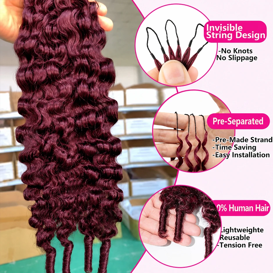 99J Burgundy Feather Crochet H - Feather Hair Extension ulasan dan harga