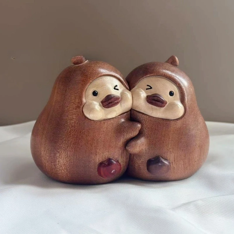 

New Cute Ebony Chubby Pear Couple Ornament Cartoon Hug Pear Ornament Gift