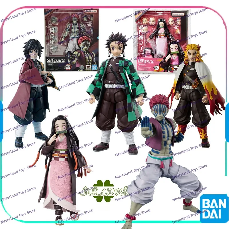 

Bandai Original SHF Anime Figure Demon Slayer: Kimetsu no Yaiba AKAZA KAMADO NEZUKO KAMADO TANJIROU Anime Action Figures Toys