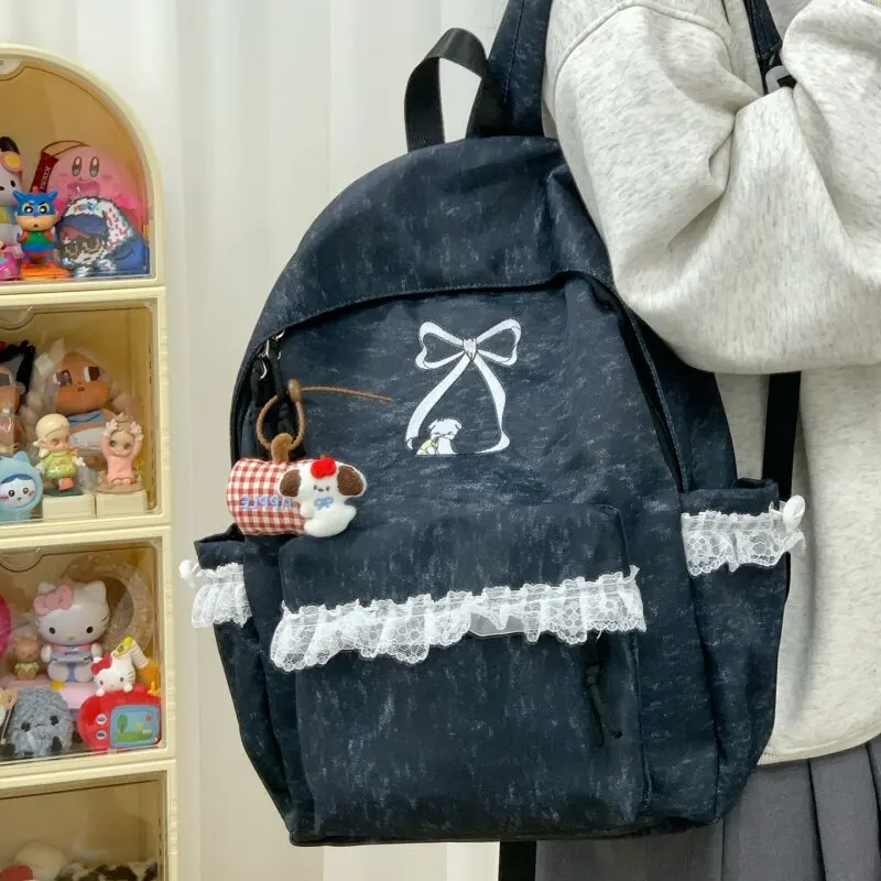 Korean StyleinsCollege-style student backpack with high aesthetic appeal, embroidered, girlish, lightweight, versatile, casual b