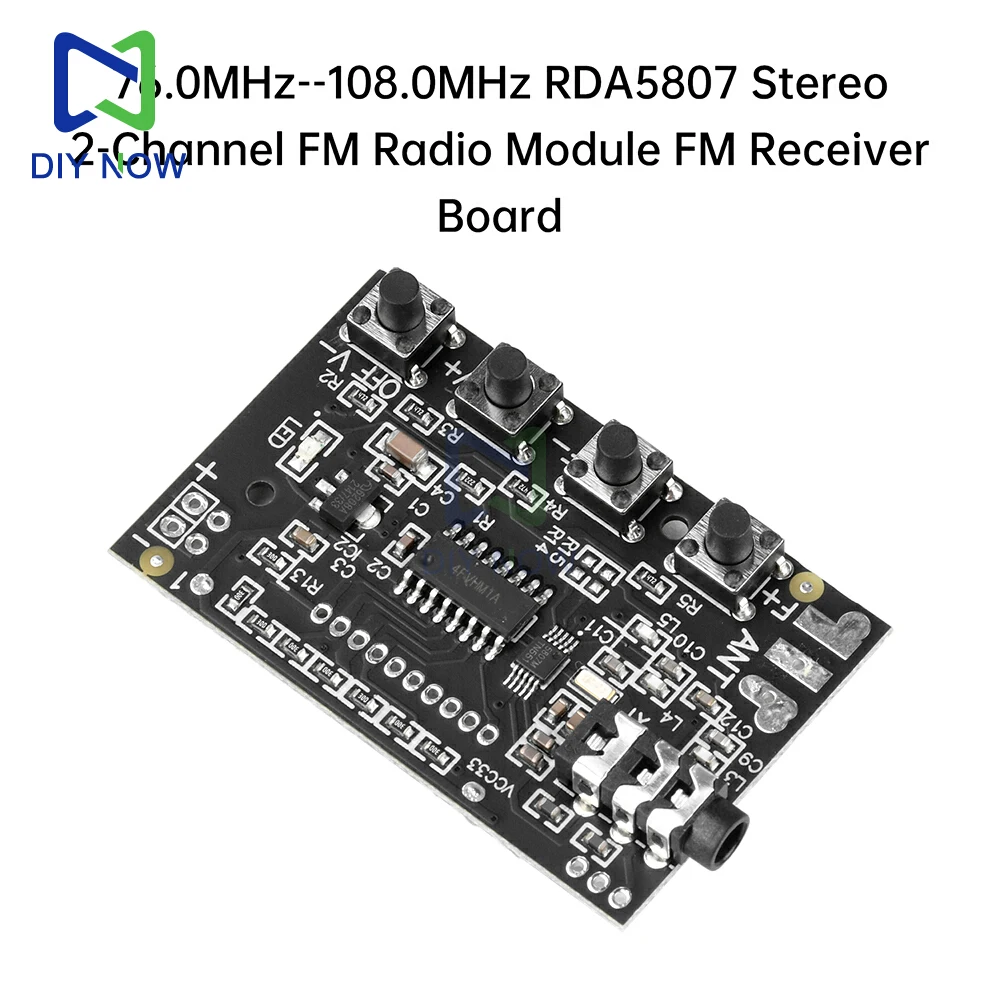 DC 3-12V 76,0 MHz-108,0 MHz Frequenzband Stereo FM Empfänger Platine FM Radio Modul FM Empfängerplatine 56dB