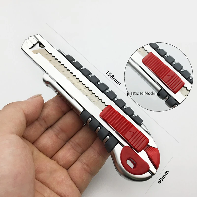 

Retractable Blade Knife Pocket Utility Knife Plastic Shell SK5 Blades 18mm Sharp Cutting Tool Cutter