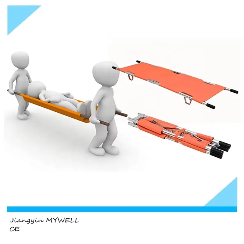 M-FS03 MYWELL Portable Orange Manual Aluminum Alloy Foldable Medical Rescue Stretcher To Carry Patients And Wounded Person