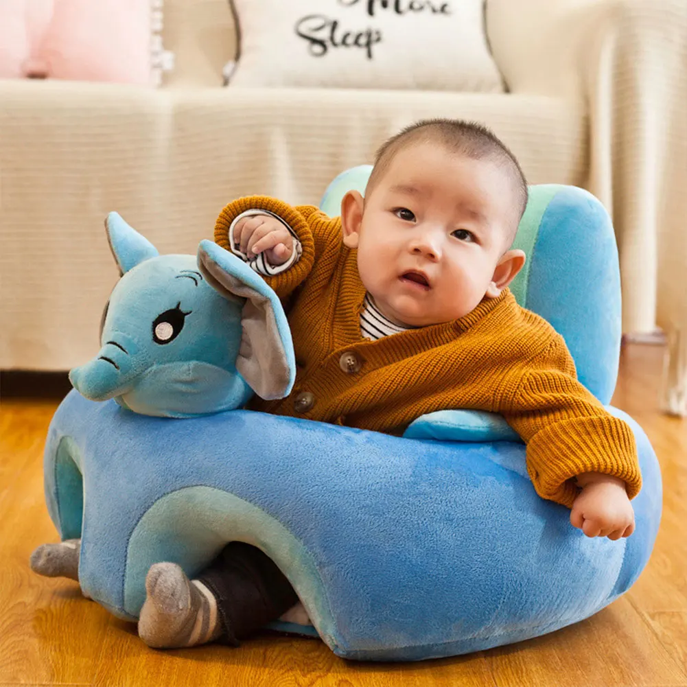 Baby Sofa Support Seat Cover Plush Chair Learning To Sit Seat Feeding Chair Case Cartoon Infant Baby Seat Sofa Without Cotton