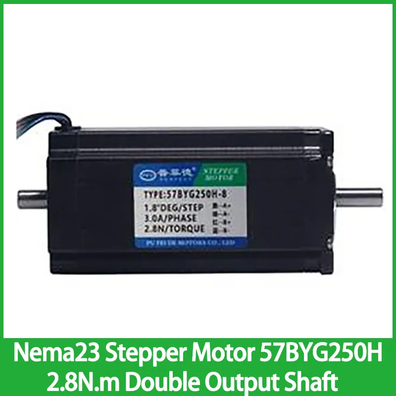 

Nema 23 Stepper Motor 57BYG250H 2.8N.m Two-phase Four Wire High Torque Double Output Shaft Stepping Motor