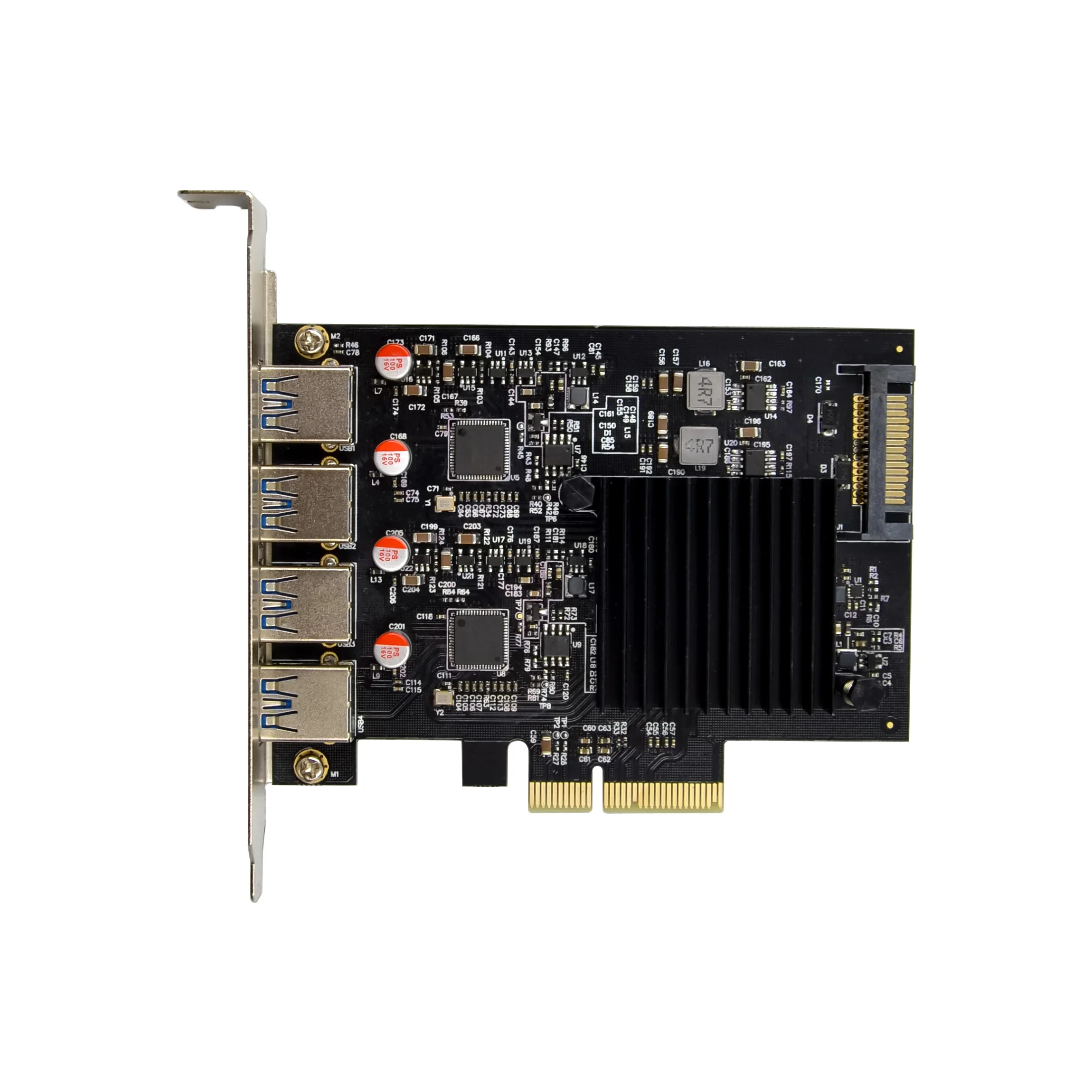 PCI-E PCI Express 4X To USB 3.1 Gen 2 (10 Gbps) 4 Port Type A Expansion Card ASM3142 Chip For Windows/Linux 40gbps transfer