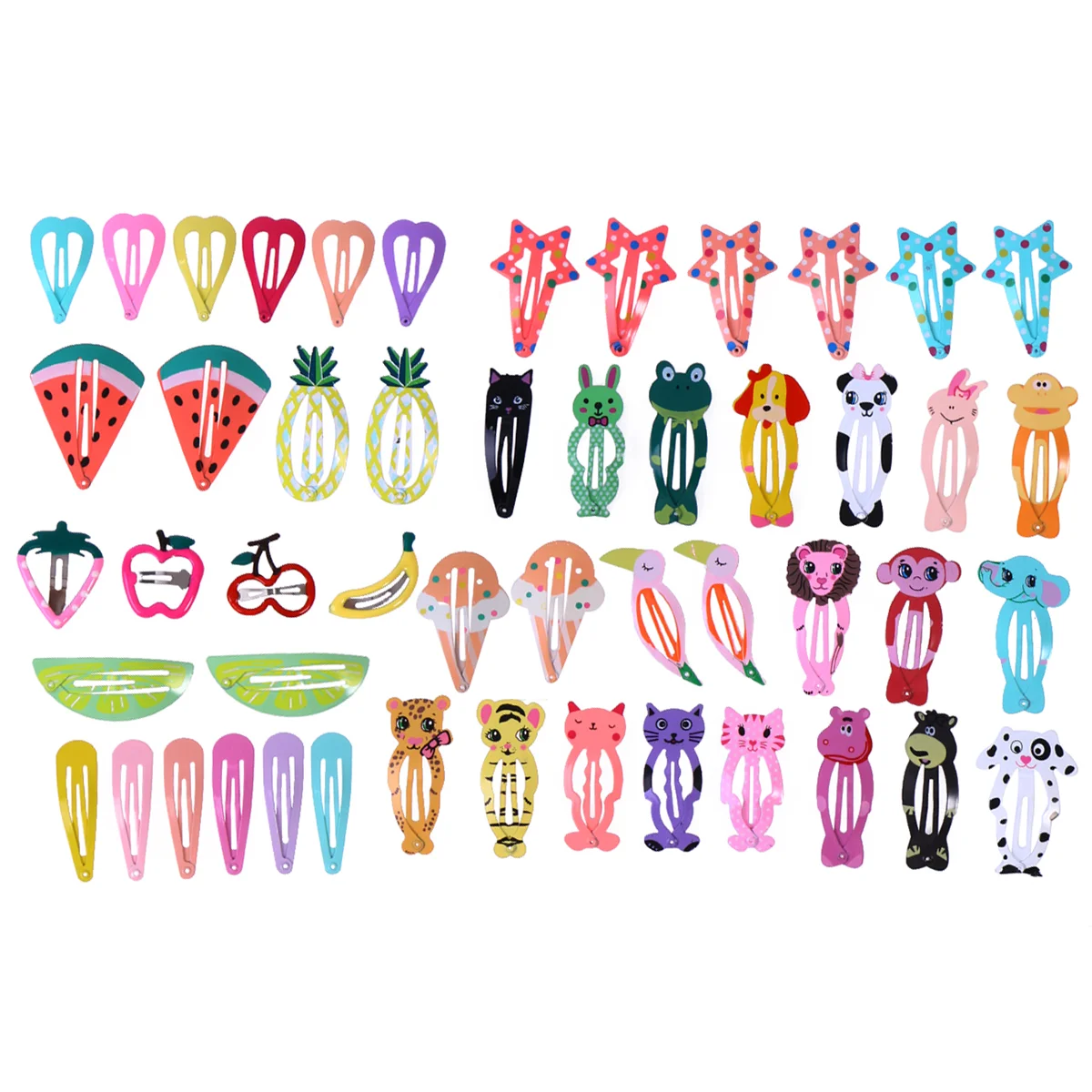 50 Pcs Babies Kids Hair Accessories for Girls Clips Multicolor Multi-color Hairpin