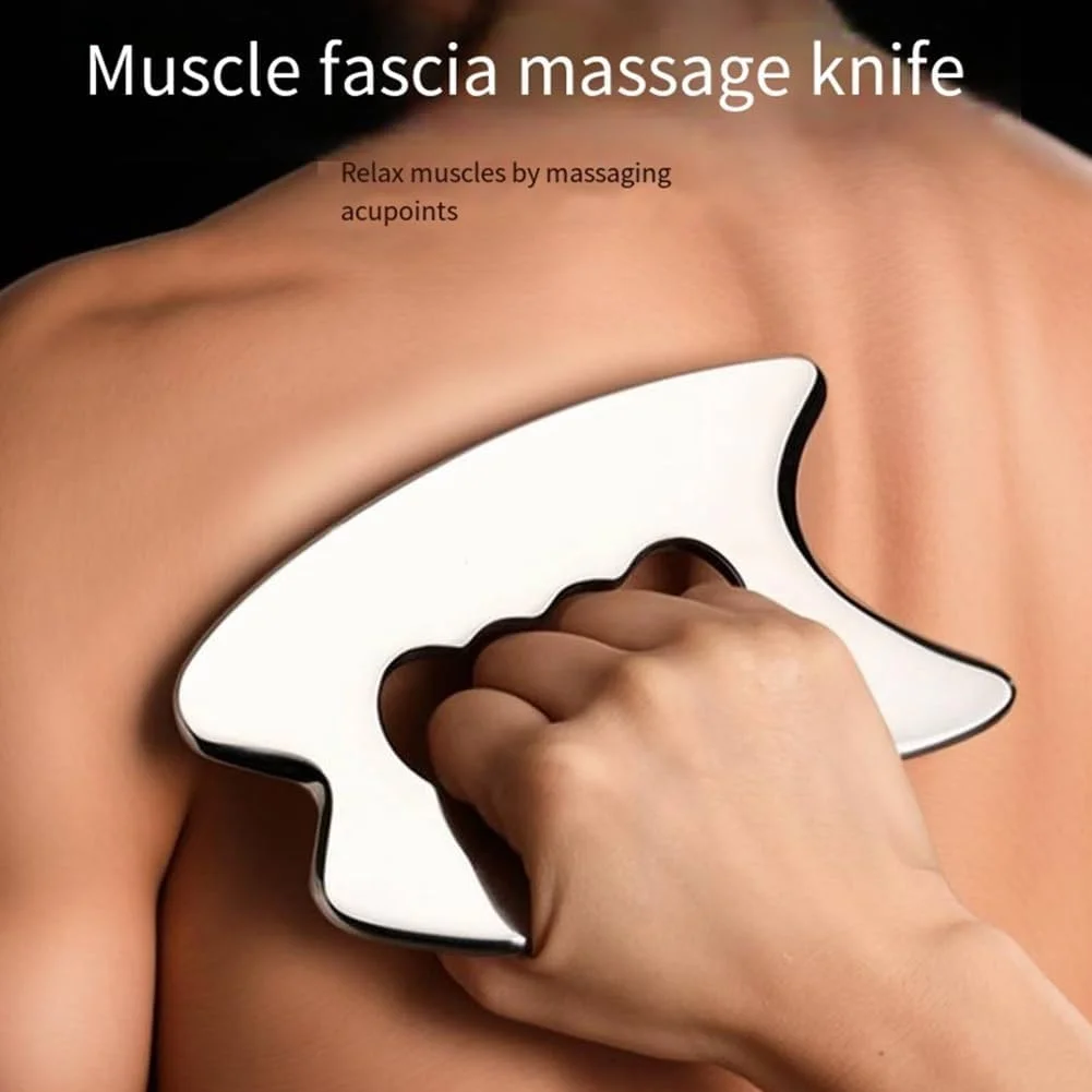 Theratools GuaSha Physical Therapy Massage Tool Stainless Steel Metal Scraping Blade Chiropractic Myofascial Release MuscleRelax