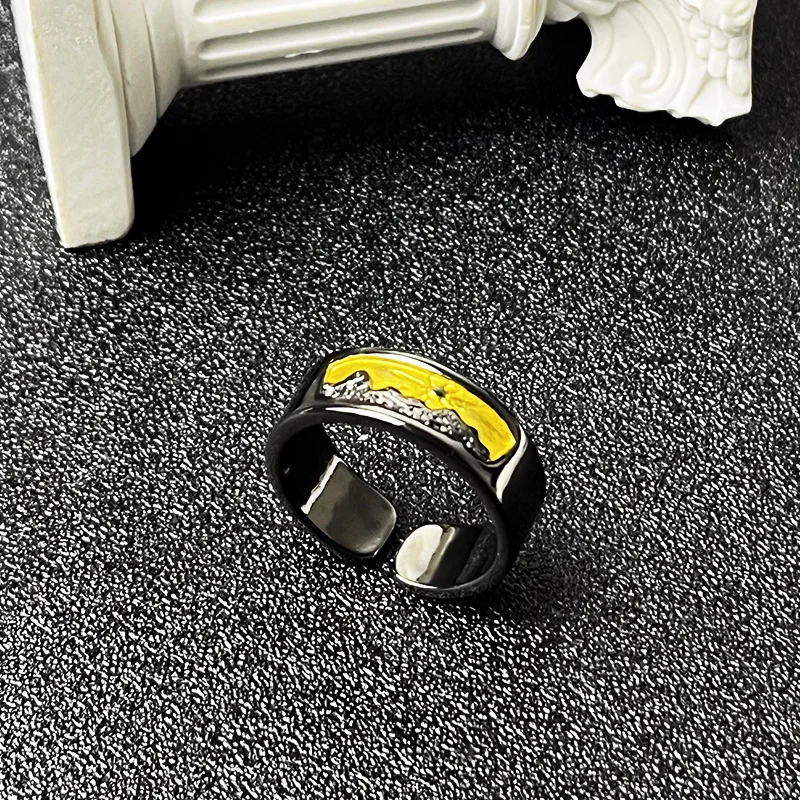 Silver Retro New Rising Sun Exquisite Ring with Sun Luxury, Fashionable and Adjustable, Versatile Jewelry for Men and Women