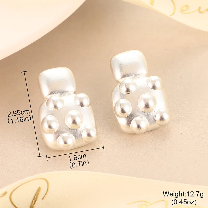 Retro metal style minimalist S925 needle earrings with heart-shaped concave-convex 18k gold silver plated earrings