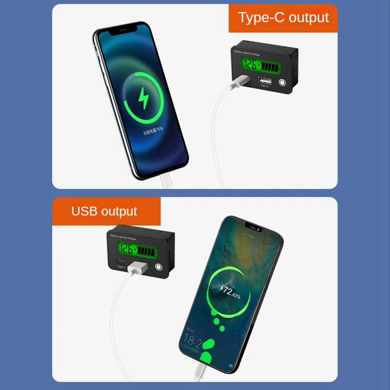 DC8-30V 배터리 용량 표시기, 납산 리튬 배터리 레벨 테스터, USB 3.0 디지털 전압계 전압 계량기