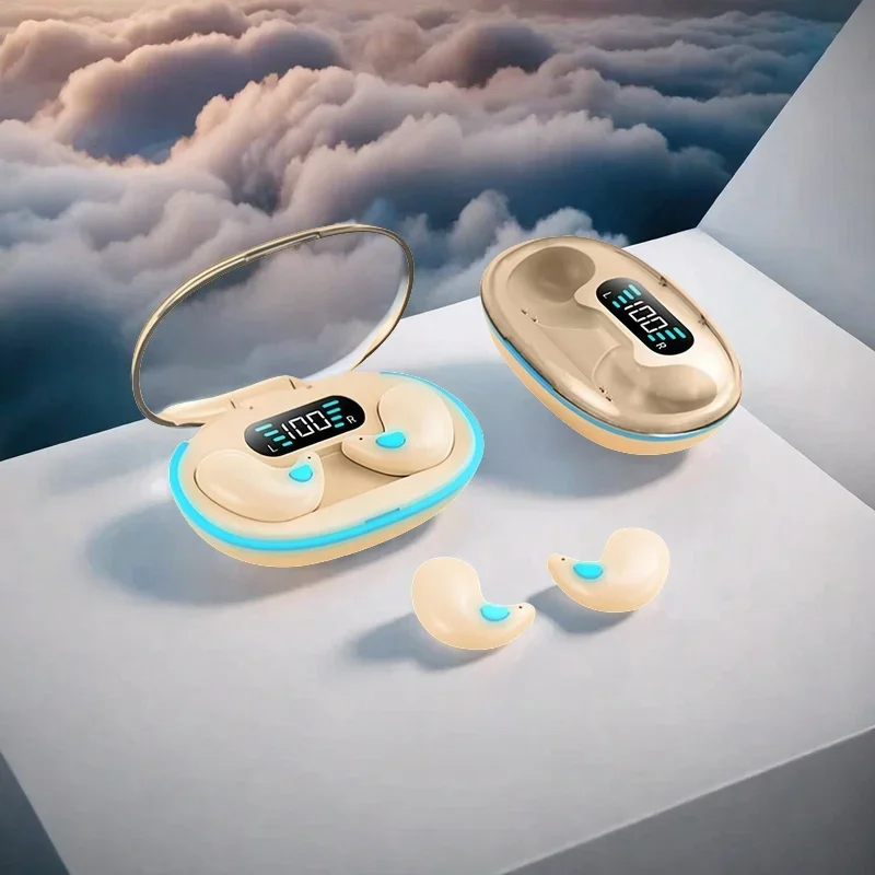 X55 سماعات أذن للنوم سماعات رأس لاسلكية صغيرة للعمل TWS بلوتوث سماعة ستيريو سماعات مخفية مع ميكروفون HD دعوة مقاوم للماء
