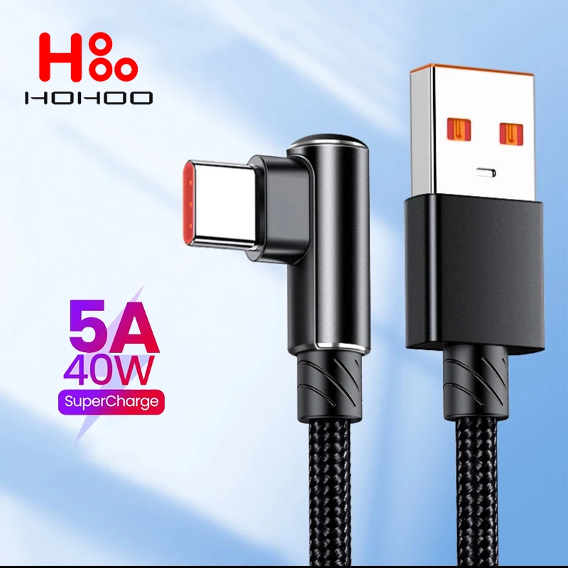 

5A USB Type-C Cable For Huawei P30 P40 P50 Pro Fast Charging Wire USB-C Charger Data Cord For Xiaomi 10 Poco F4 F3 X3 Pro Cable