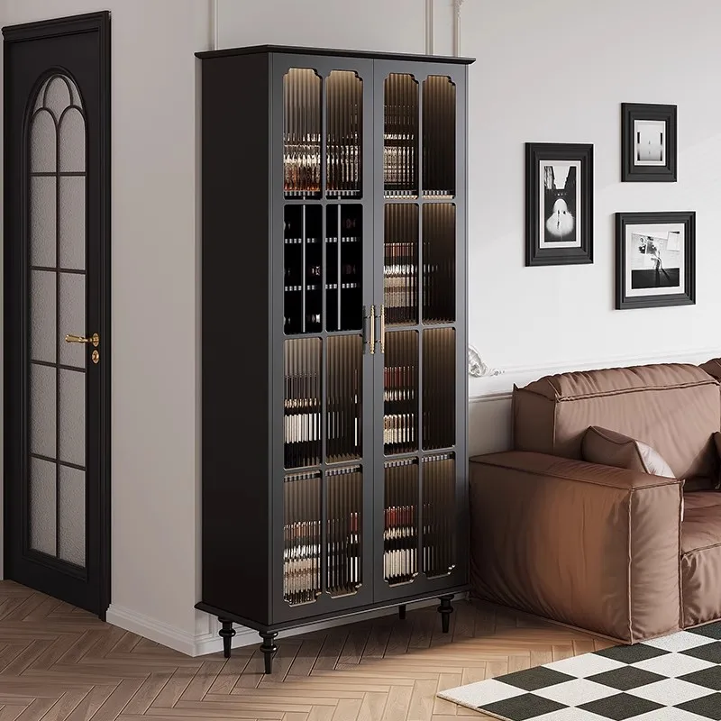 

Room Liquor Shelves Portable Bar High End Furniture Elegant Vintage Wine Stands Open Cabinets Vitrine Refrigerator Decoration