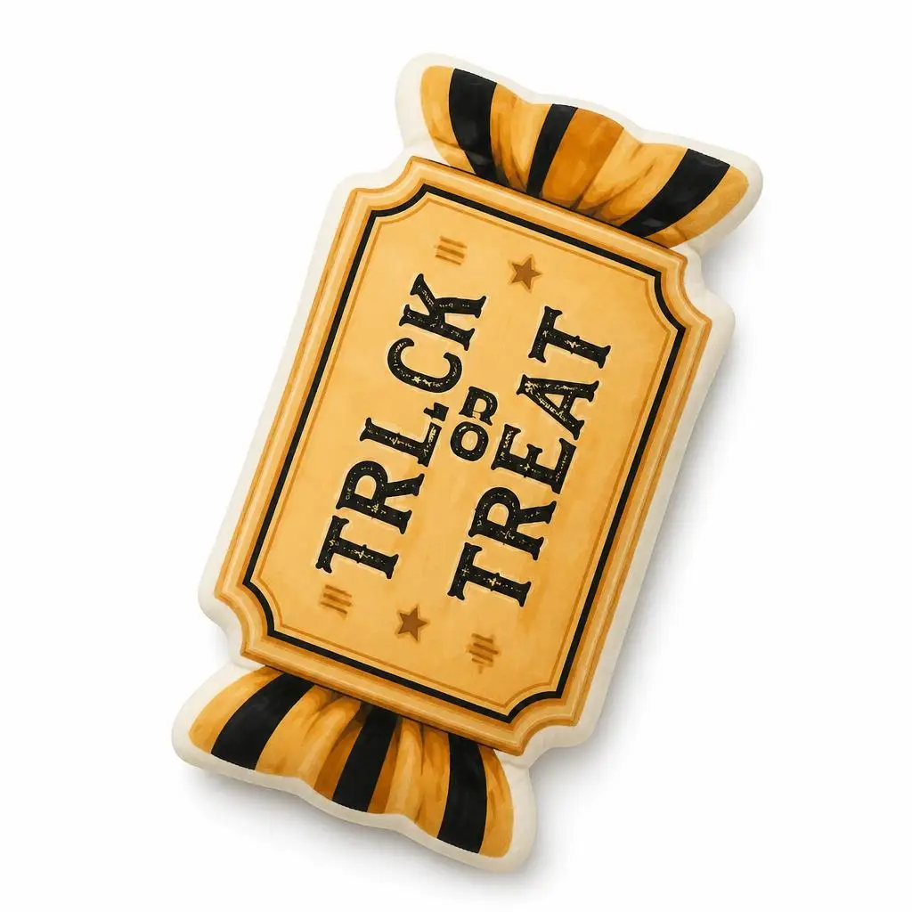 Trick Or Treat Halloween Candy Halloween Plush Pillow Cushion Irregular Stuffed Throw Pillow Home Decor Gift Sofa Bed