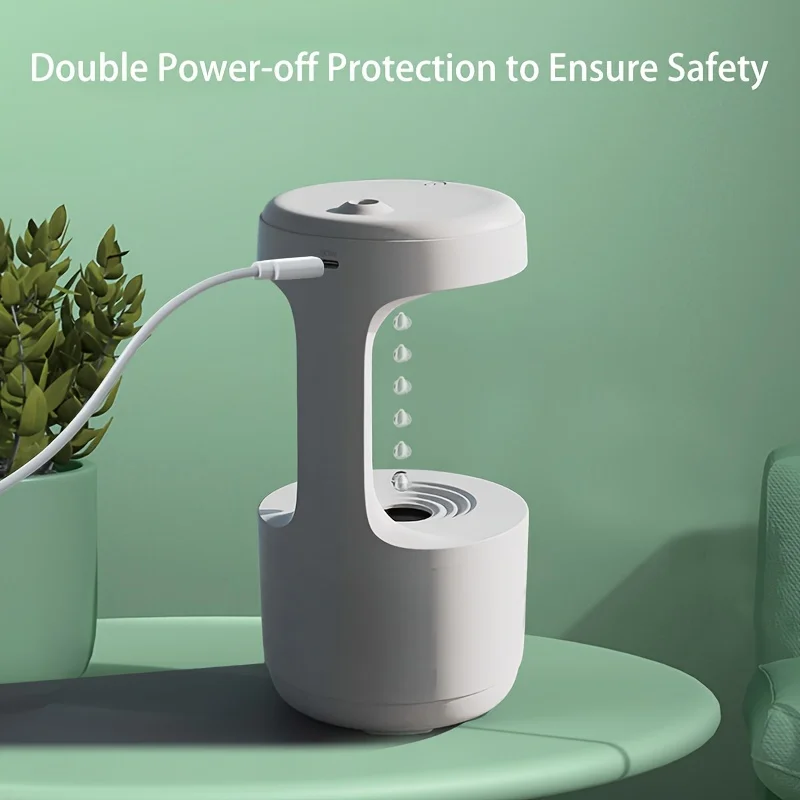 시계, 야간 조명 및 장식품을 갖춘 다기능 반중력 가습기 아로마테라피 기계 - 분위기 향상 A