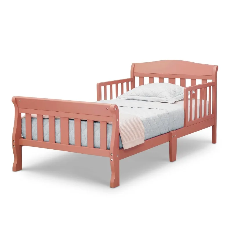 Lit pour enfants et tout-petits, bain et construction en bois robuste, peut contenir jusqu'à 50 personnes artérielles, abricot (matelas, literie et oreiller non inclus)