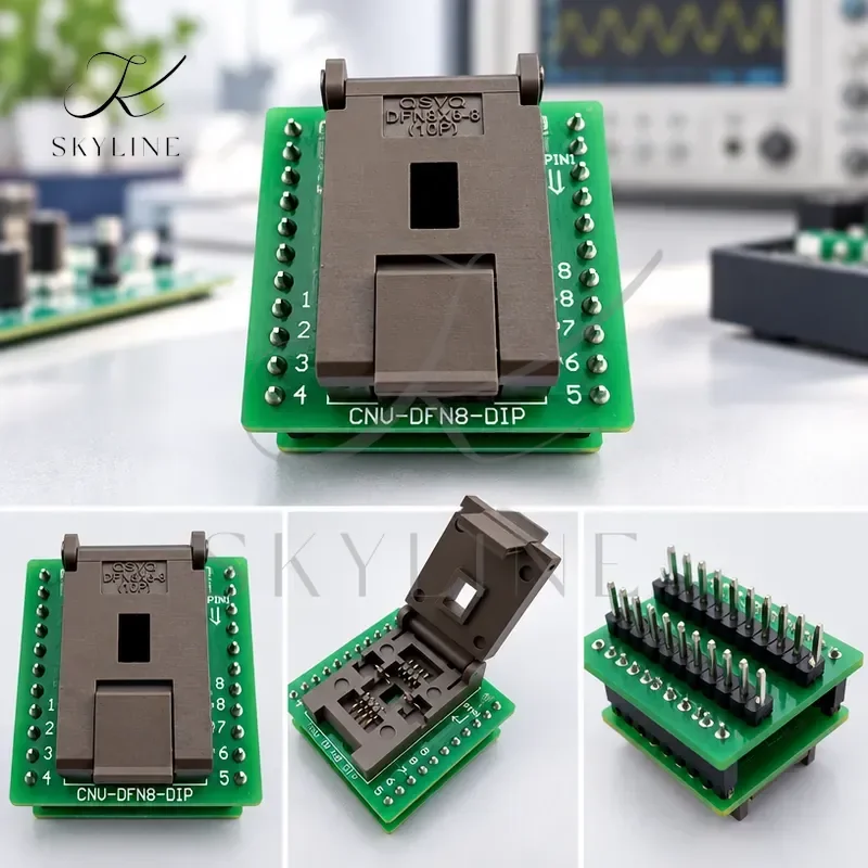 Universal DFN8 QFN8 WSON8 MLF8 MLP8 To DIP8 Socket Adapter CNV-DFN8-DIP8 For 8X6MM IC Chips BIOS Flash 10P