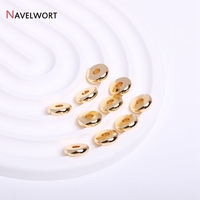 3/4/5/6/8/10mm Metal Flat Beads 14K/18K Gold Plated Spacer Beads For DIY Bracelet Necklace Making Accessories,Jewelry Materials