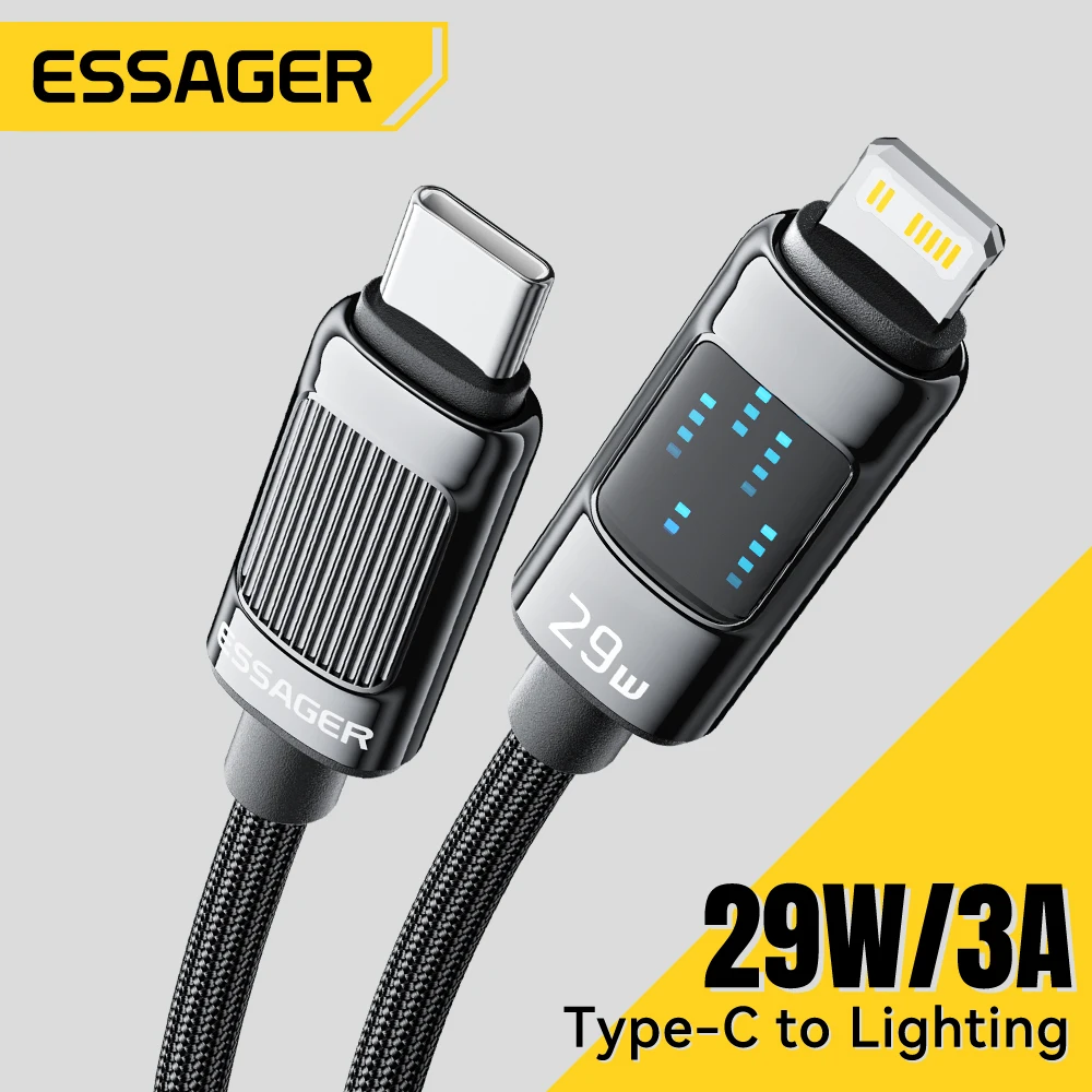 Essager Type C To Lighting Cable PD 29W Fast Charging Wire For iPhone 14 13 12 11 Pro Max Xs 8 Plus iPad Macbook Digital Display