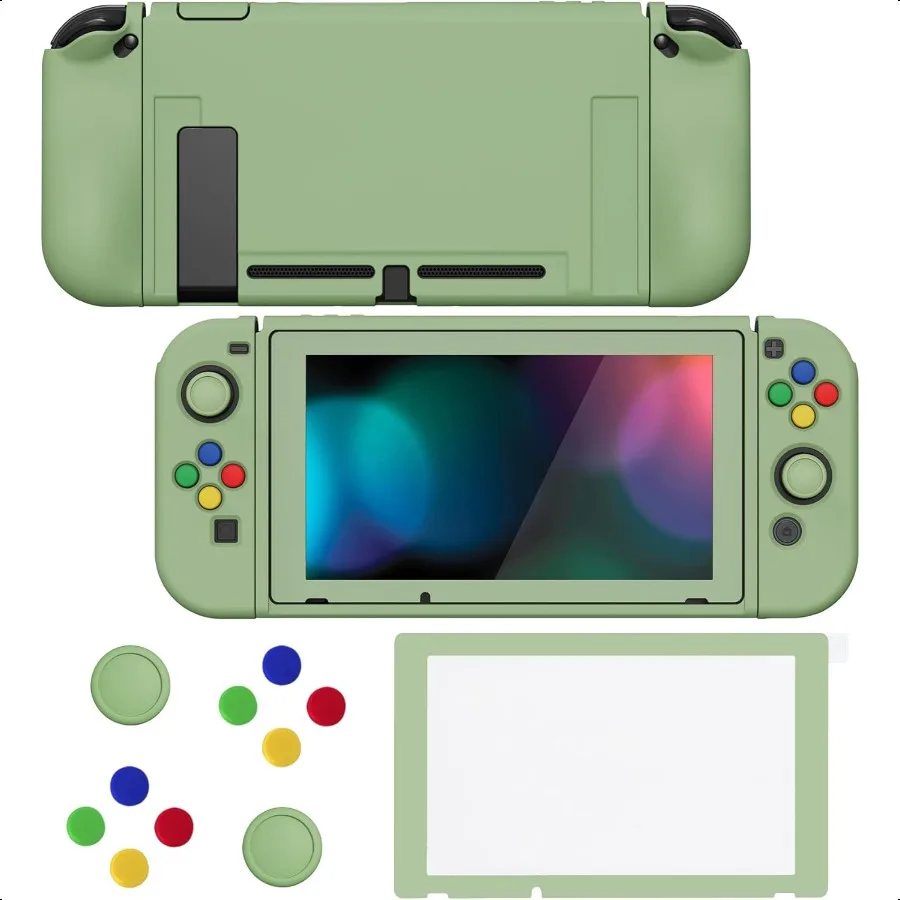 

ZealProtect Soft Protective Case for Switch Flexible Joycon Cover Slim Cover for Switch with Screen Protector and Thumb Grip