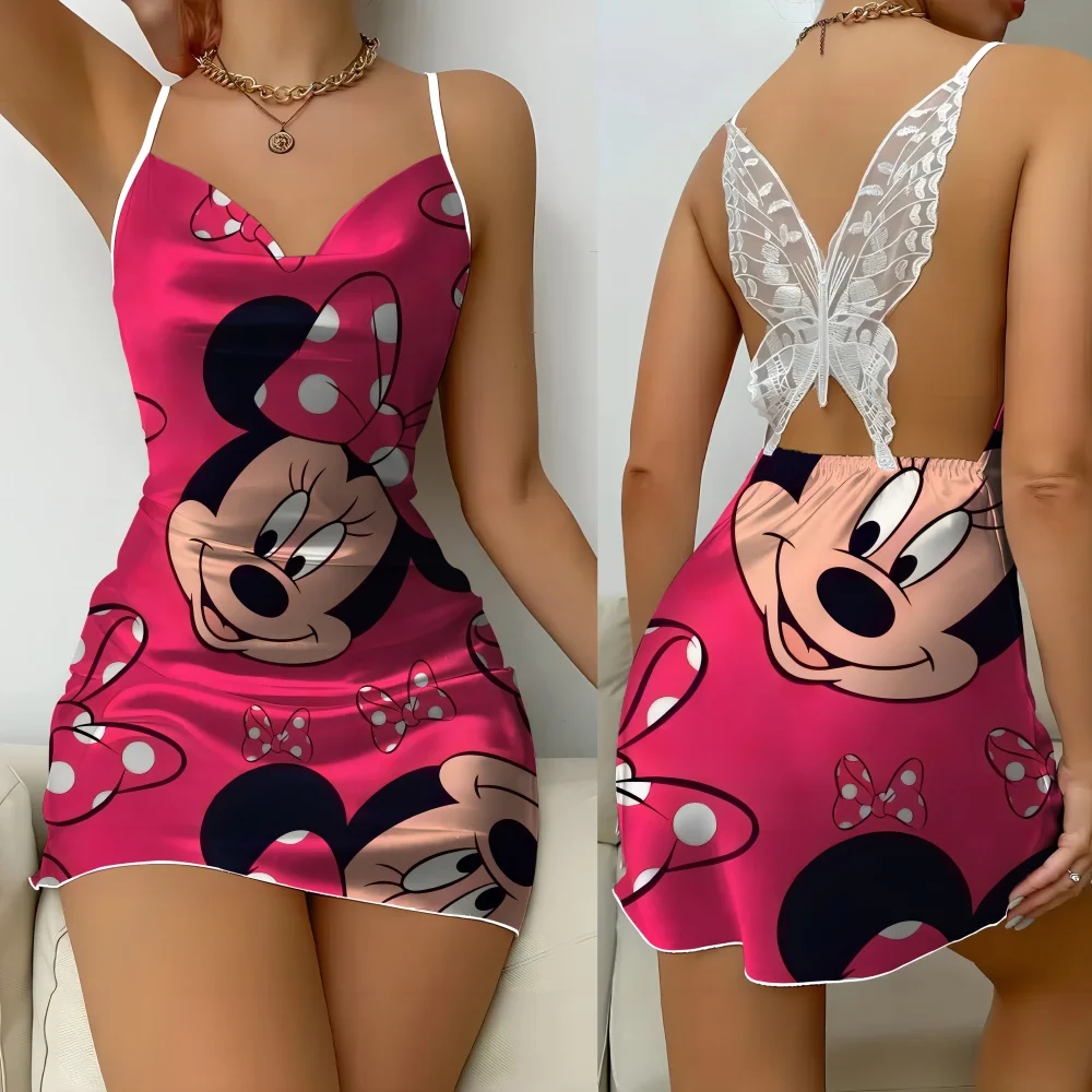 Butterfly Lace Women's Sleeping Dress Sexy Suspender Nightwear for Women Cartoon Pattern Sleevesless Female New Summer Pajama