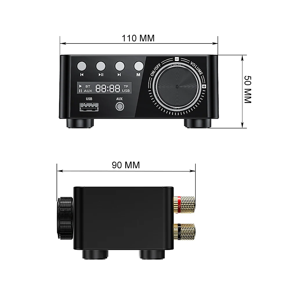 AIYIMA MA12070 Bluetooth 5.0 Power Amplifier 50Wx2 Stereo Amp Digital Sound Amplifier USB AUX IN Music Card Player Super TPA3116