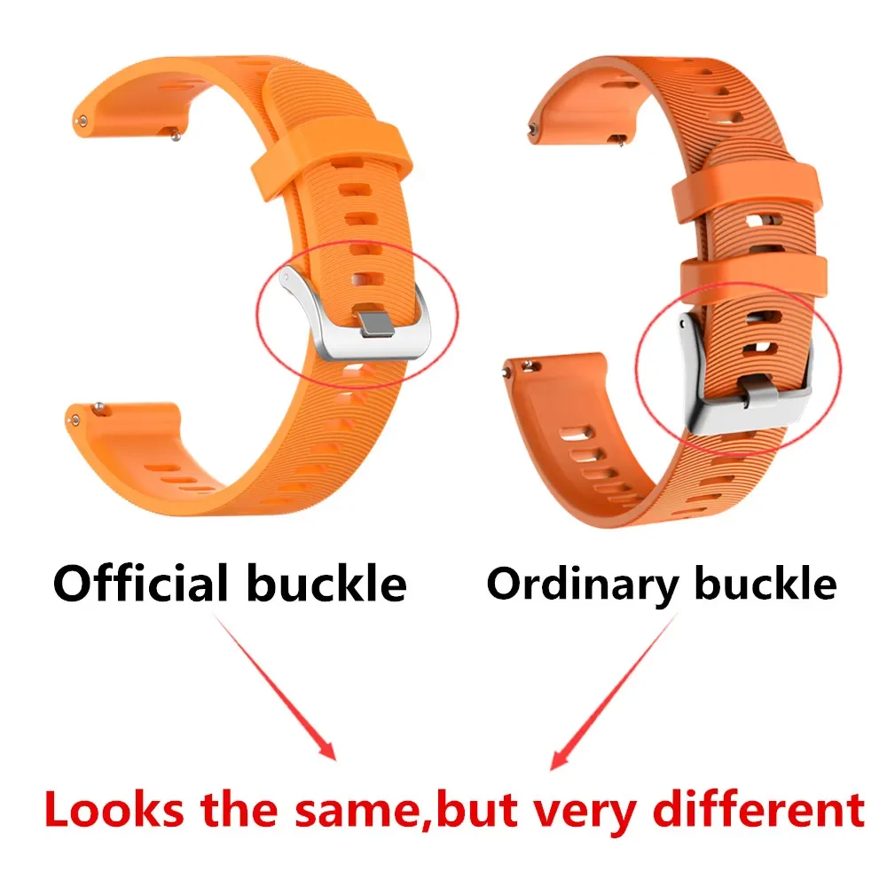 For Garmin 245 Strap Official Button Silicone Watch Band Sports Strap For Forerunner 245M/645/Vivoactive 3/Venu/Venu SQ Bracelet