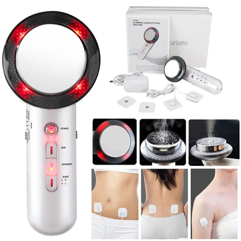 

Ultrasonic 3 In 1 Massage Galvanic EMS Photon SPA Body Cellulite Skin Care Infrared Fat Removal Therapy Beauty Slimming Device