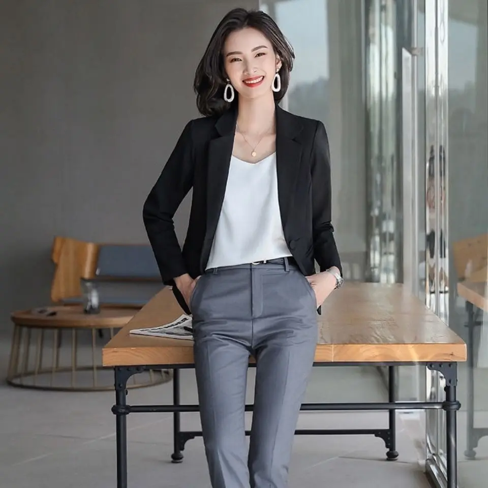 Black Short Latest Fashion Jacket Woman Spring Women\'s Blazer Suits Tailoring Clothing Blazers Trend Casual Coat High Quality