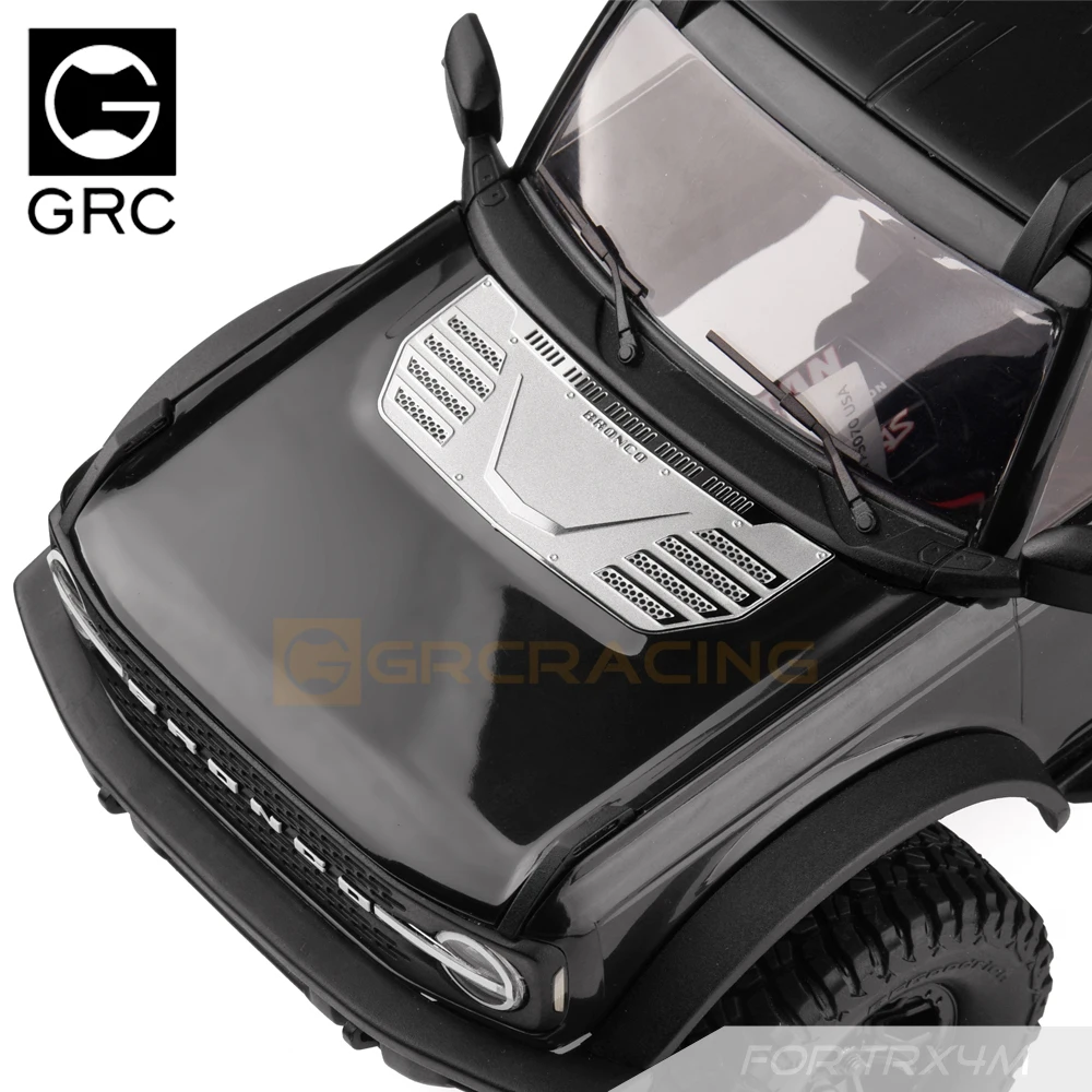 Trx4m Anti-slip Metal Hood Decorative Protection Plate for 1/18 RC Track Vehicle Compatible with Traxxas TRX-4M Bronco Parts