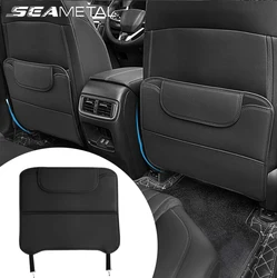 SEAMETAL Car Anti-kick Pad Interior Pu Leather Auto Seat Back Protector Pads Anti Scratch Back Seat Organizer Car Accessories