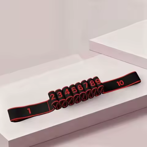 Elastic Yoga Stretching Belt Digital 10/12 Grid Resistance Band Adjustable Yoga Pull Strap for Yoga Latin Dance Gymnastics