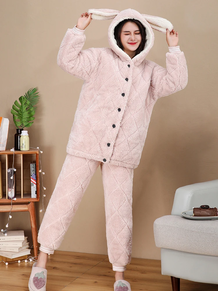 thiened-hiver-corail-fce-spwear-femmes-t-couche-coton-ample-automne-hiver-chaud-exterieur-portable-maison-vetements-ensemble