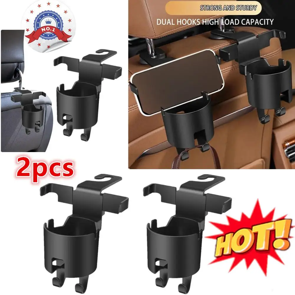 

2pcs ABS Car Headrest Cup Holder Car Seat Headrest Hook Multipurpose Cup Organizer Clip For Phone Car Interior Tidy Accessories