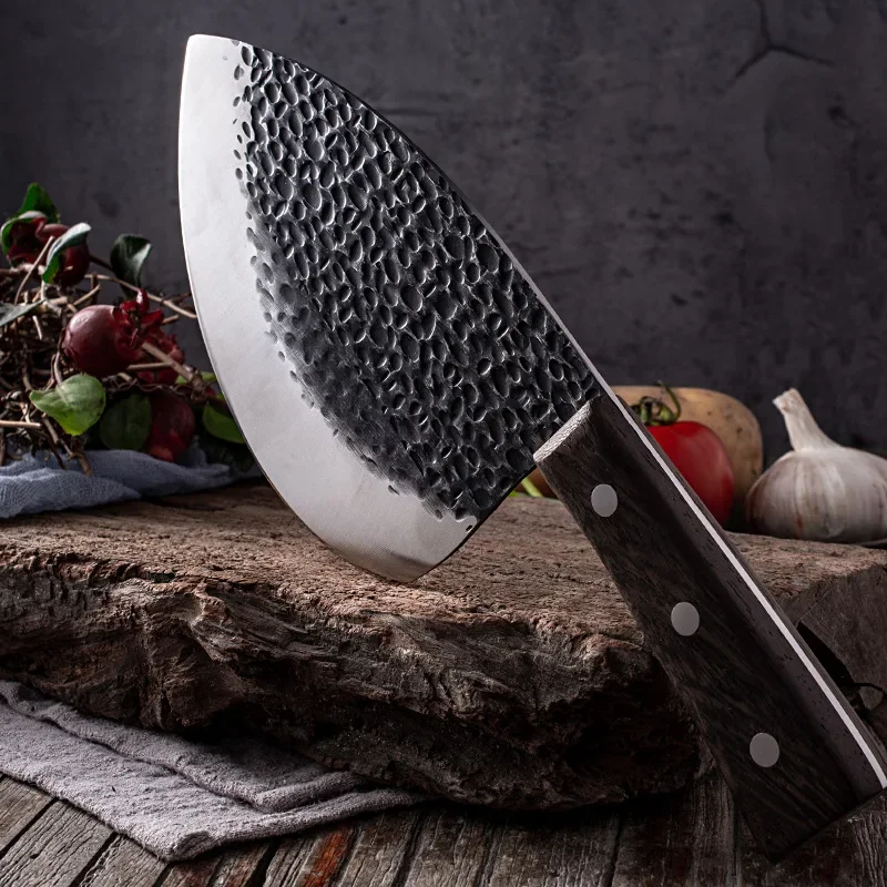 Tuna Fish Knife Hand Forged Butcher Chef Slicing Knife High Carbon Steel Full Tang Fillet Knife Kitchen Tools Wood Handle Knives