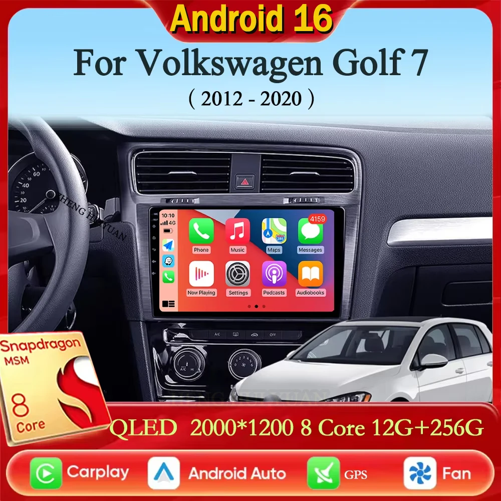 Android 16 CarPlay Auto für Volkswagen VW Golf 7 MK7 GTI 2012 2013 - 2020 Autoradio Multimedia-Videoplayer GPS-Stereo-Headunit