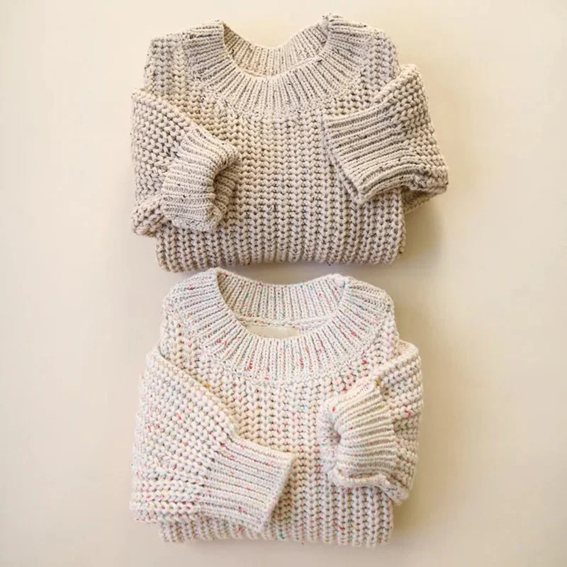 

Baby Loose Sweater Knitted Autum Winter Baby Boy Girl Clothes Round Neck Kid Toddler Girl Boy Pullover Baby Outerwear